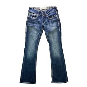 Ariat Mid Rise Boot Cut Real Riding Jeans Womens 26x30 Blue Stretch Denim